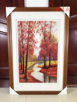 Pure handmade new boutique Suzhou embroidery painting Su embroidery finished hanging painting porch decorative painting 4060 Red Maple