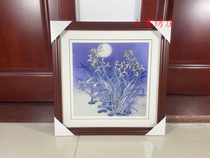 Pure handmade new boutique Suzhou embroidery painting Su embroidery finished hanging painting porch decorative painting 3535 orchid