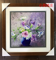Pure handmade new boutique Suzhou embroidery painting Su embroidery finished hanging painting porch decorative painting 5050 still life flowers