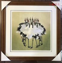 Pure handmade new boutique Suzhou embroidery painting Su embroidery finished hanging painting porch decorative painting 5050 Crane