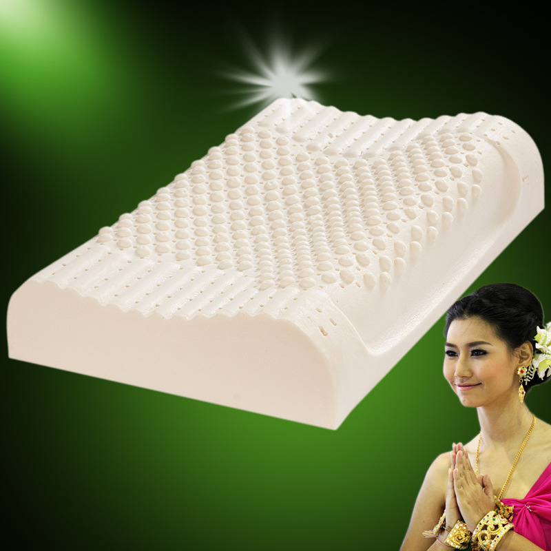 Imported natural rubber Thailand latex pillow particle massage high and low protection cervical pillow single adult household pillow