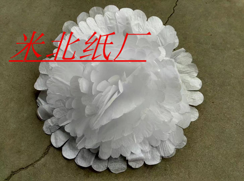 (38 cm paper flower) Paper flower head white Hemisphere Flower Grand caravan Funeral funeral Great White Flower Circle Material-Taobao