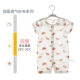 Quần áo trẻ em gạc 0 cotton mùa hè 3 bộ đồ ngủ ngắn tay mỏng nhẹ romper haber sơ sinh bé sơ sinh - Áo liền quần