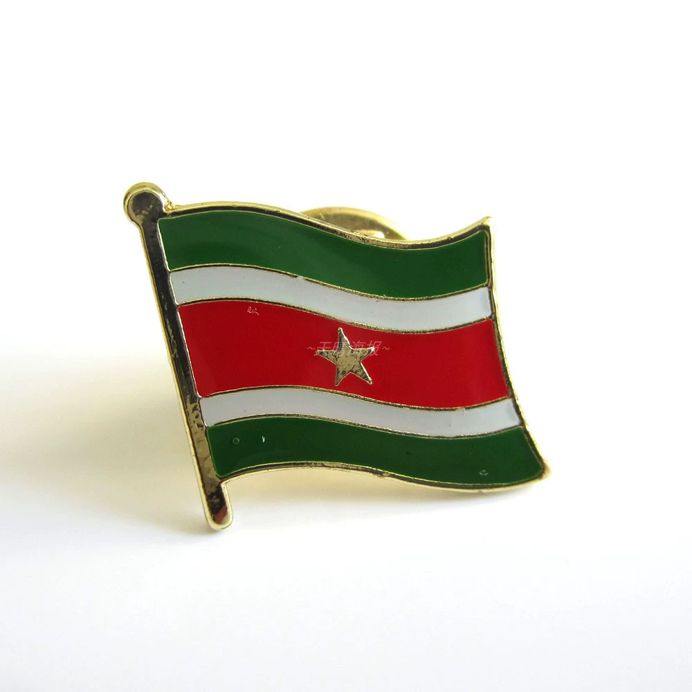 Cờ huy hiệu trâm Suriname Suriname quà tặng du lịch nước ngoài trang trí kim loại - Trâm cài