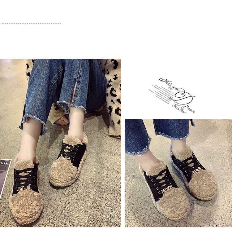 Thấp để giúp giày cotton Giày lông nữ mùa đông cộng với nhung học sinh Hàn Quốc phiên bản hoang dã ấm áp và thoải mái 39 nhân dân tệ giá rẻ boot cổ ngắn