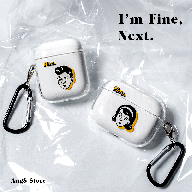 August 8 - Original white eye male couple airpods1 2 3 PRO transparent soft shell headset protective cover