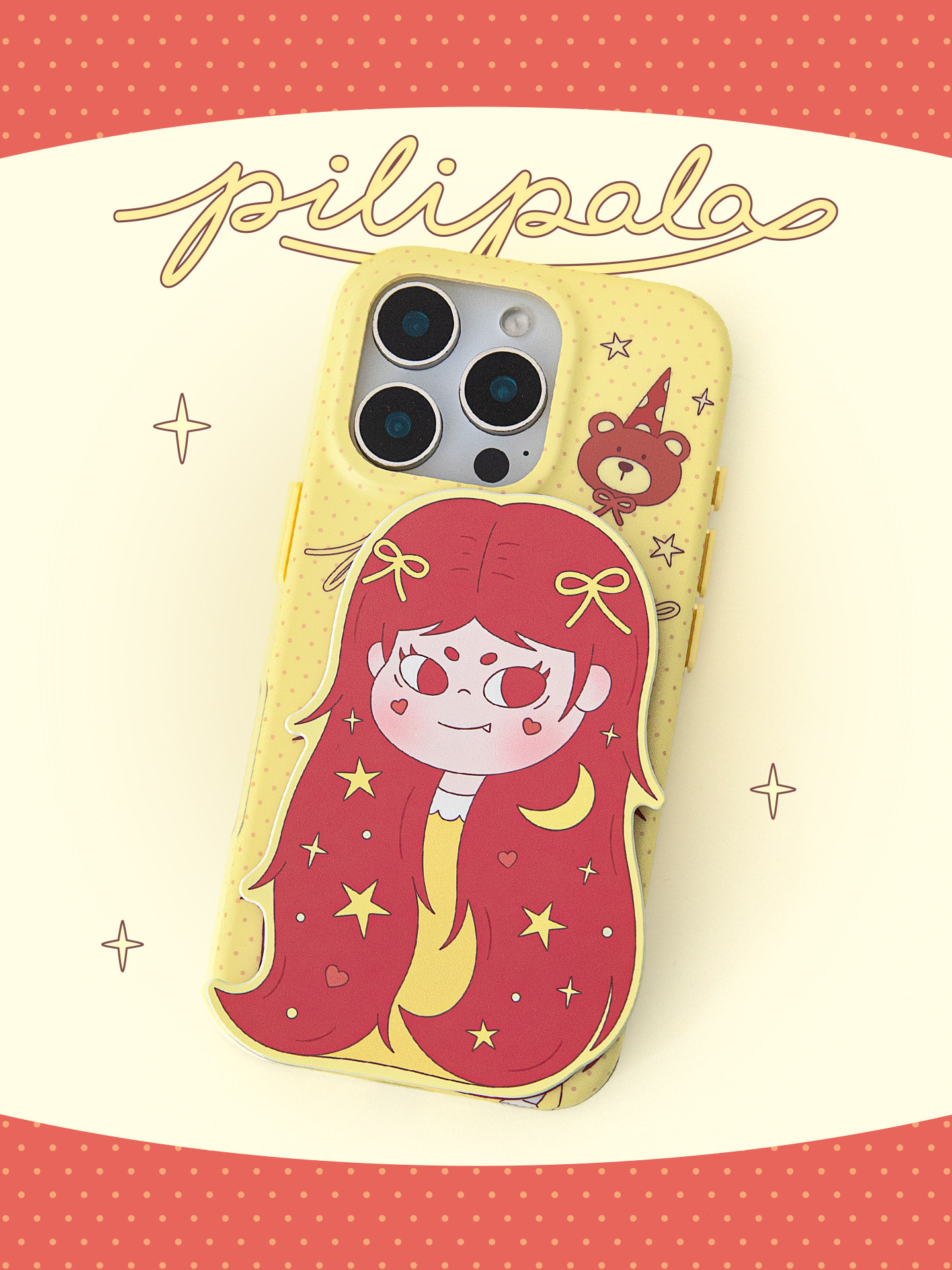 Pippa Girl Stand Cute Celestial iPhone Case