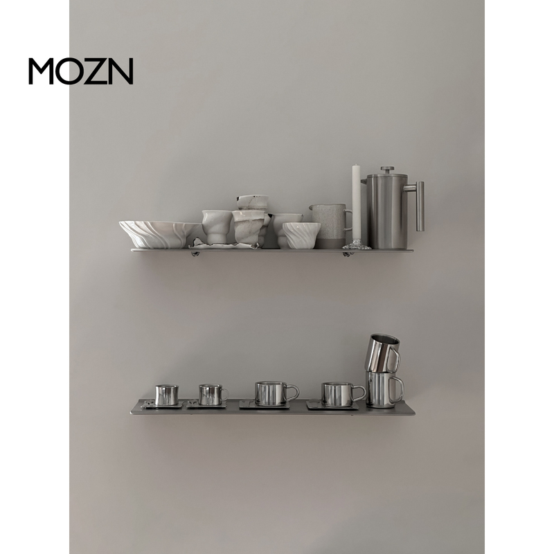 Moze Original 304 Stainless Steel Wall Shelf Partition Minimalist Design with Fingerprint-Free Craftsmanship