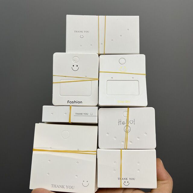 Street stall tag two or four six slots earring set packaging cardboard smiley diy earring card earring card head