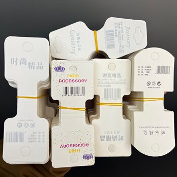 1-200 with Barcode Folded in Half Packaging Barcode Cardboard Hair Band Rubber Band Card DIY Supermarket Tag Hanging Card Head