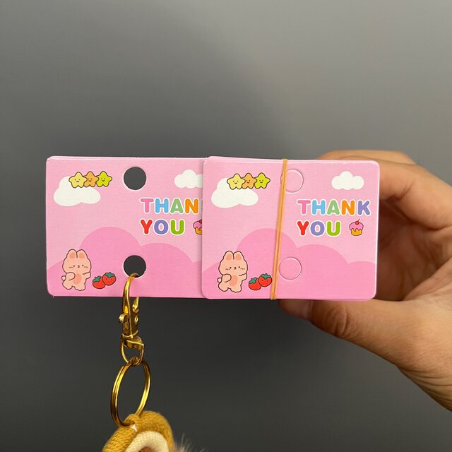 Kp1066 Foundation Thankyou Keychain Hanging Card Street Stall Lobster Buckle DIY Bag Hanging Tag Cardboard