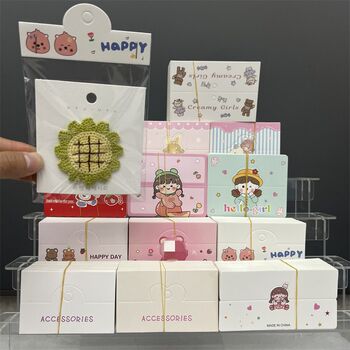 New Extra-Large Size 9-10- 12cm Foldable Packaging Card Head DIY Street Stall Handmade Jewelry Accessories Girl Bear Card