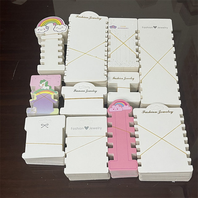 100 pieces! Hair accessories packaging cardboard hairpin card hair band rubber band tag headband cardboard clip I-shaped card