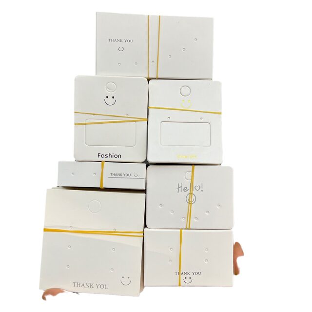 Street stall tag two or four six slots earring set packaging cardboard smiley diy earring card earring card head