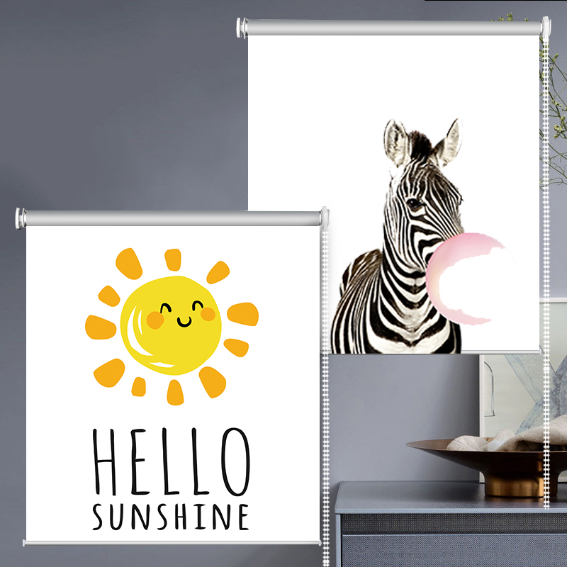 Custom simple Nordic curtain bedroom living room dressing room kitchen waterproof non-perforated household bead lifting roller shutter