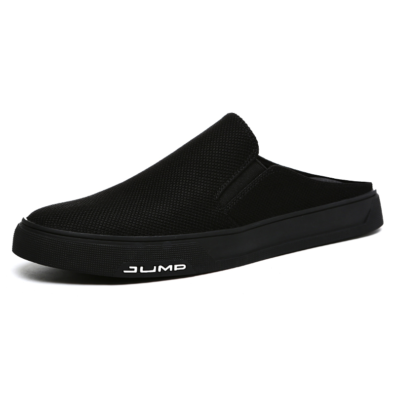 Men's Summer Breathable Sandals, Closed-Toe Slippers, Non-Slip Outdoor Korean Style Trendy Lazy Half-Slippers for Men