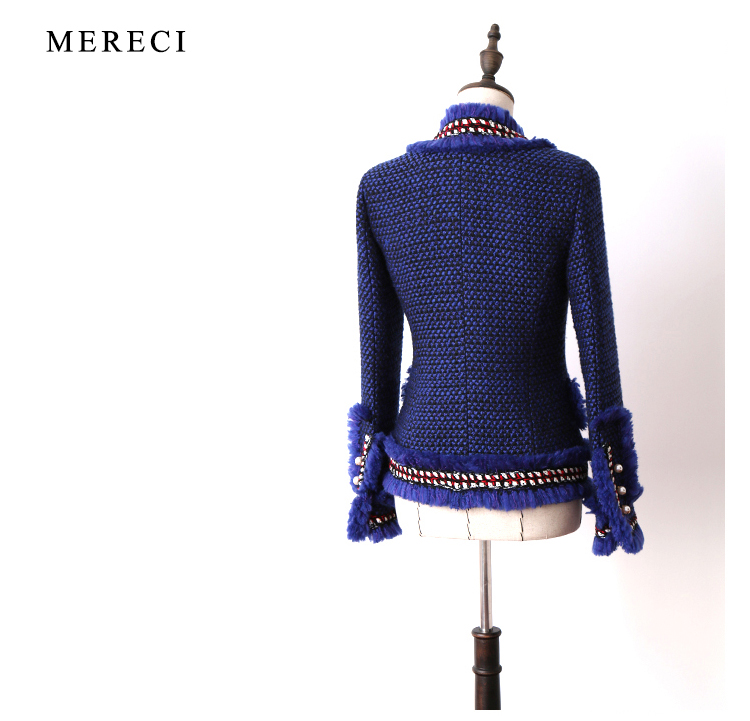 Giải phóng mặt bằng ◆ ◇ Phụ nữ mùa thu và mùa đông tên tuổi lớn tweed nước hoa nhỏ khí chất mỏng thoi trang nu