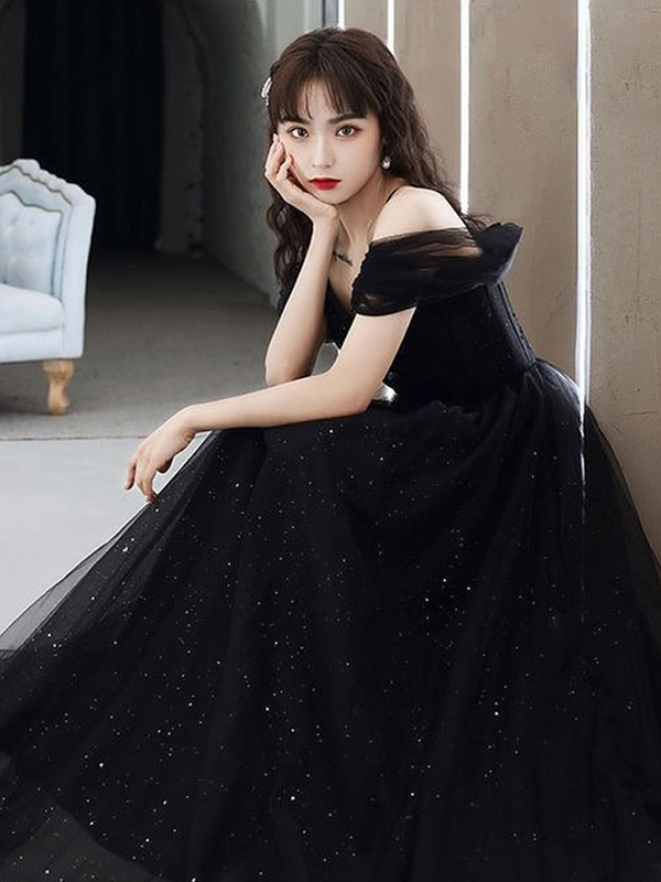 Banquet Evening Dress for Women 2024 New Elegant Off-Shoulder Black Classy and Sophisticated High-End Annual Meeting Socialite Host Banquet Evening Dress for Women 2024 New Elegant Off-Shoulder Black Classy and Sophisticated High-End Annual Meeting Socialite Host
