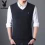 Playboy trung niên thương hiệu len nam cửa hàng chính thức áo len cổ chữ V vest cha đồ vest