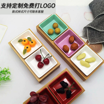 Bamboo household split bamboo box candy box snacks melon seeds fruit split plate living room New Year goods dried fruit plate snack plate
