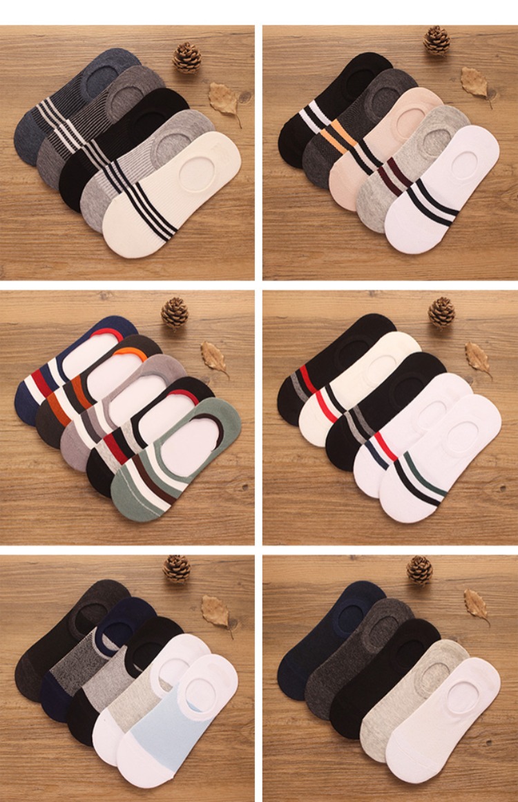 Vớ nam vớ mùa thu vớ thấp giúp miệng nông sọc nam vớ cotton khử mùi bằng vớ silicon chống trượt đầy vô hình vớ champion