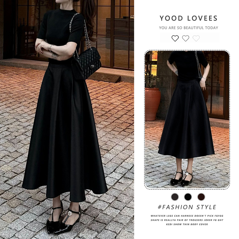 2026 Spring and Autumn New Fashionable Light Luxury Age-Reducing Two-Piece Set: High-Neck Half-Sleeve Top and High-Waisted Skirt Trend 2026 Spring and Autumn New Fashionable Light Luxury Age-Reducing Two-Piece Set: High-Neck Half-Sleeve Top and High-Waisted Skirt Trend