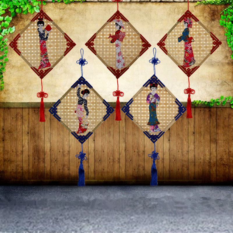 Kindergarten pendant decoration ring creative material classroom corridor area corner layout handmade bamboo creative aerial hanging decoration