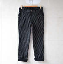 Foreign trade original single childrens clothing girls Zhongdang cotton polo point casual pants small feet pants long pants spring and autumn 115-150