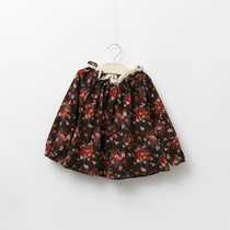 2-7 years old Korean version of childrens clothing girls vintage floral floral cotton lace collar shirt doll shirt spring and autumn