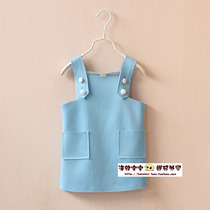Korean version of childrens clothing girl girl baby hipster strap dress spring and autumn dress New Wild 2-7 years old children