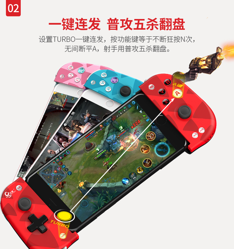 Beitong W1 kéo dài gamepad Bluetooth Android Apple ios trò chơi điện thoại di động để ăn gà đi bộ tạo tác phụ trợ iPad để kích thích chiến trường iPhonex một giây để mặc trang phục vinh quang cho vua - Người điều khiển trò chơi tay cầm xbox 360 chính hãng
