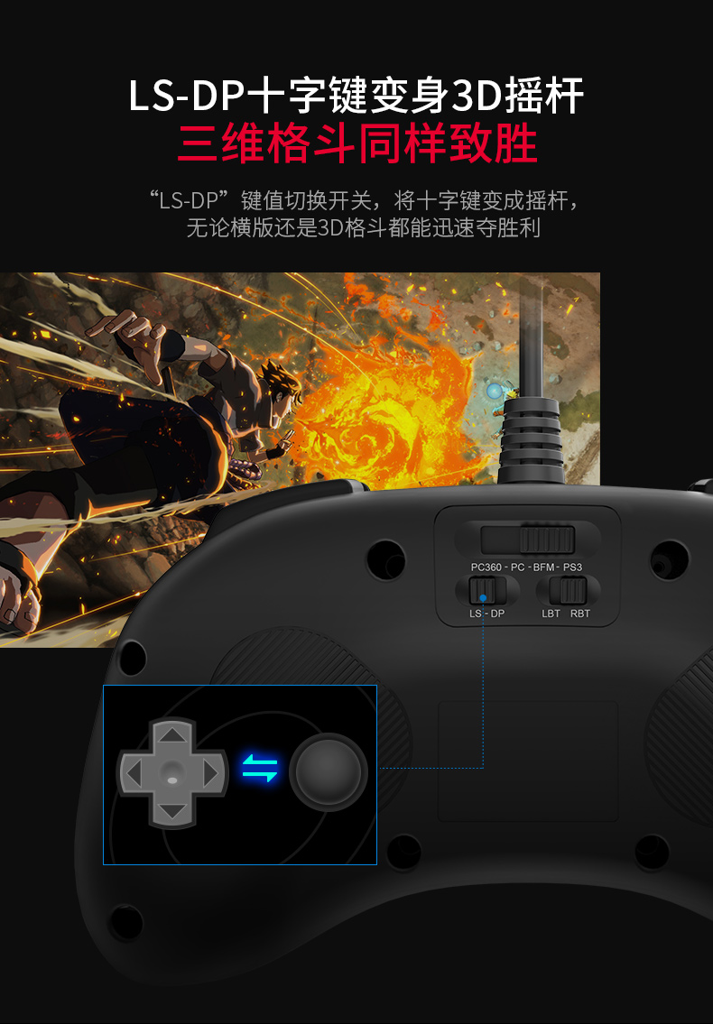 Beitong kích thích rocker có dây ps4 arcade King of Fighters 14 bộ điều khiển trò chơi PC máy tính usb Street Fighter 5 Fighter 97 máy chơi trò chơi sắt nắm đấm 7 nhà thật người nhanh trúng xl - Người điều khiển trò chơi tay cầm bluetooth