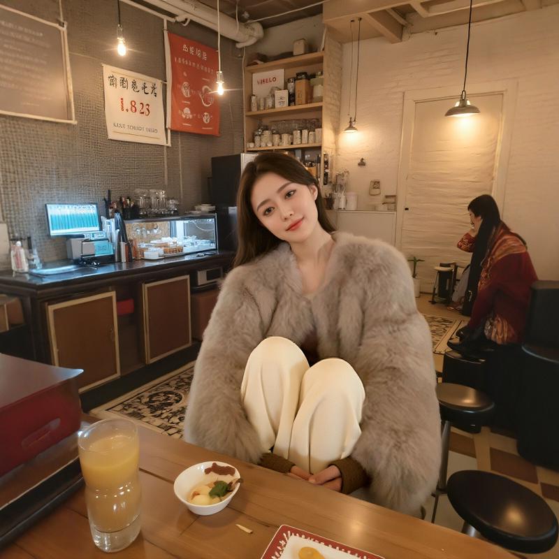 Fur Women's 2025 New Winter Fur Integrated Mink Fur Coat Women's Coat Slimming for Petite Figures