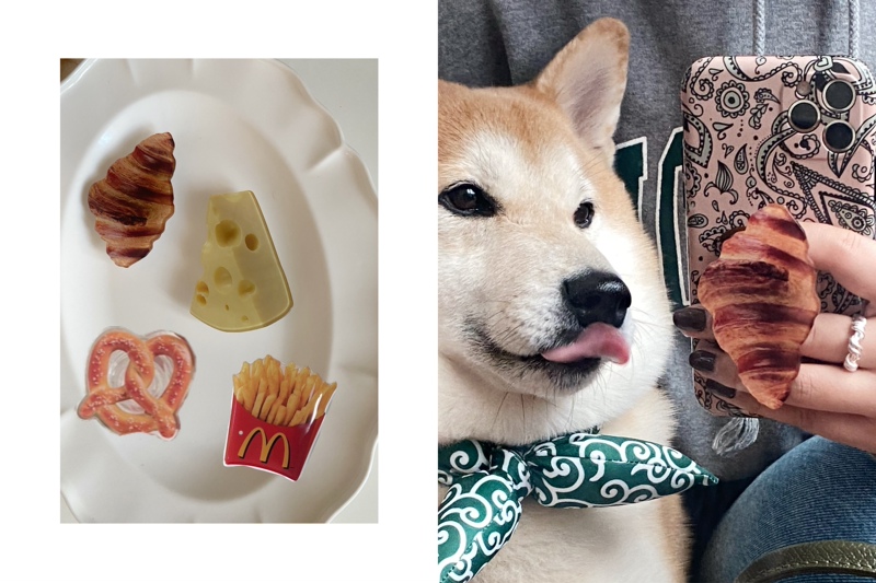 Korean Accessories Hungry? Series French Fries, Bread, Cheese Phone Holder Z