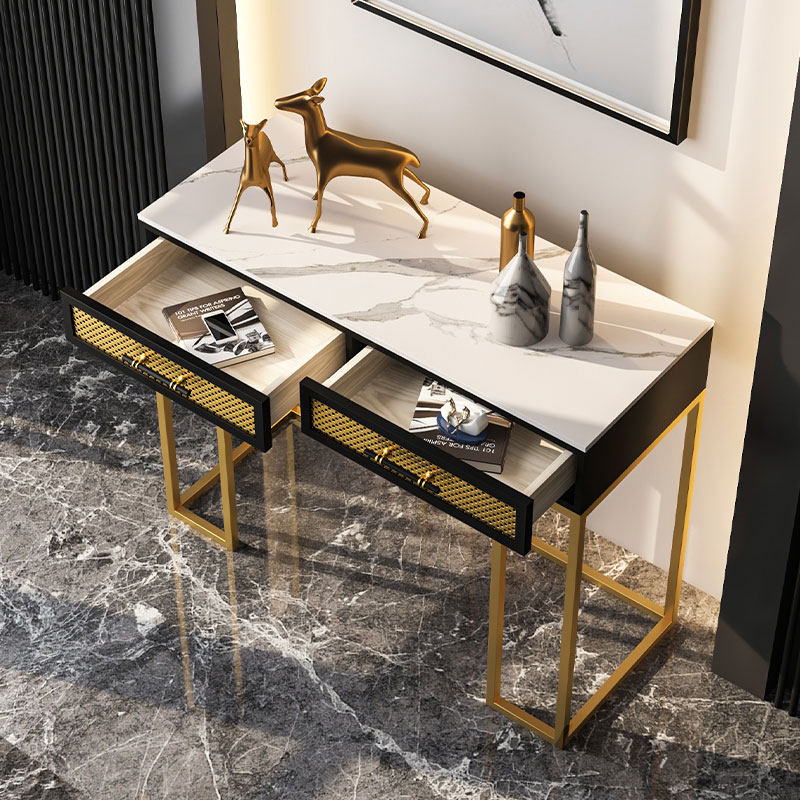 Entrance table light luxury strip case against the wall table modern minimalist strip a few entry corridor Nordic iron porch counter