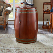 Solid wood barrels American red wine cabinet home constant temperature refrigerator living room display wine cabinet wineries decoration bucket lockers