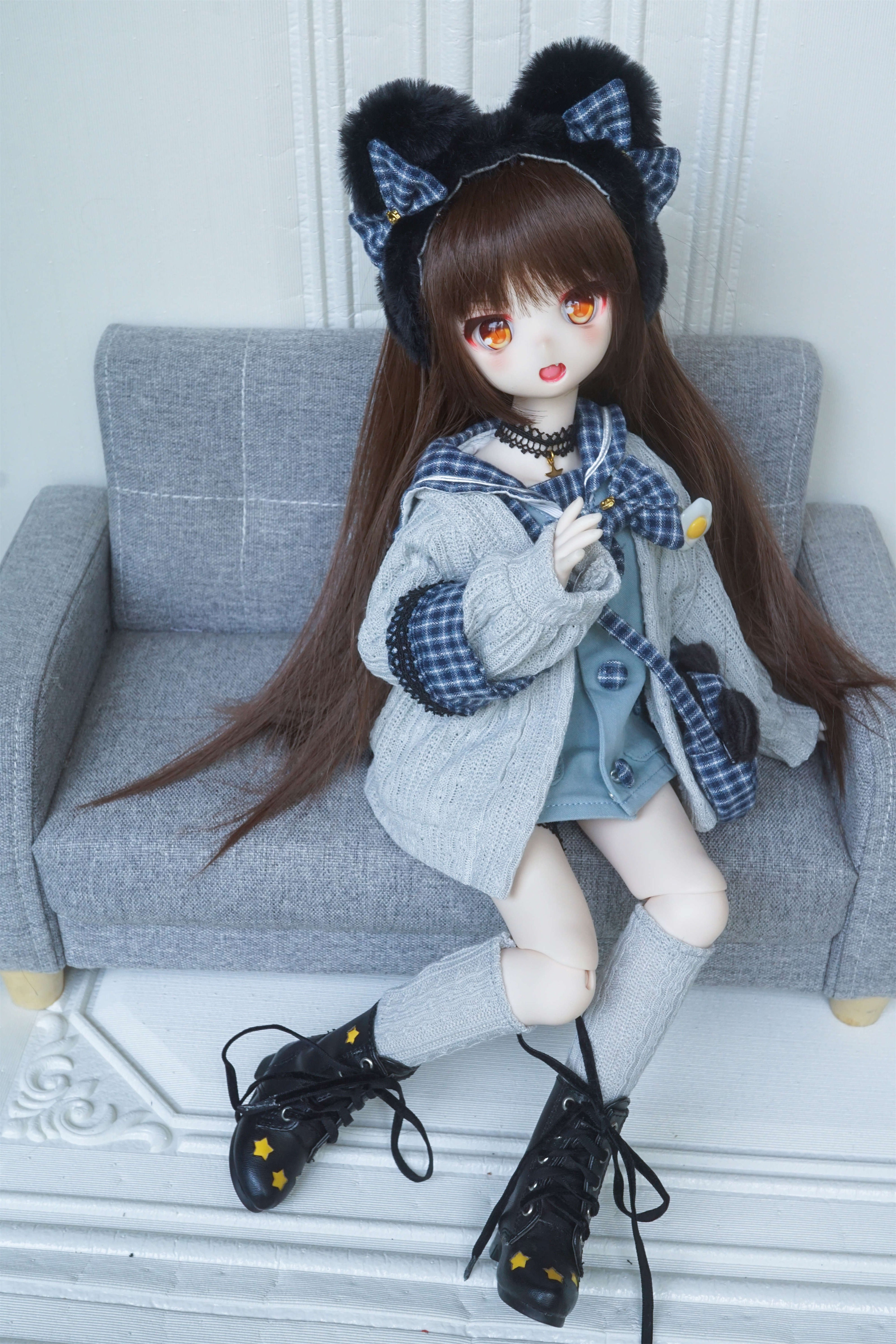 {Temporarily not accepting orders}Bear Kindergarten 4 points bjd mdd 6 points tinyfox bear girl doll can wear baby clothes