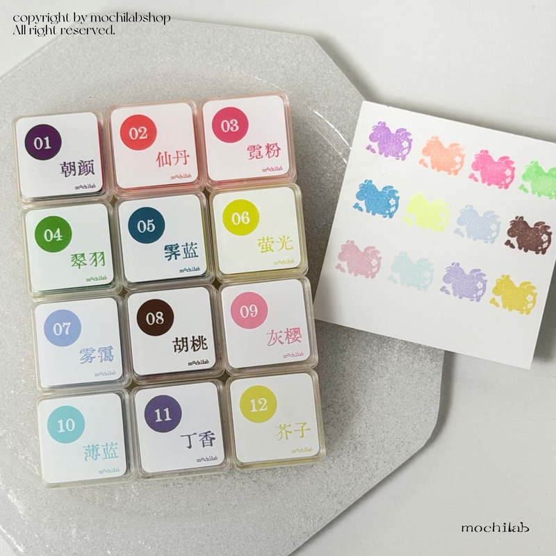 Mochi Manufacturing Company｜Mini Square Oil-Based Fluorescent Ink Pad