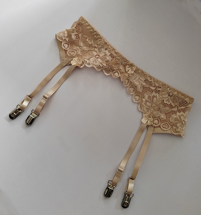 サスペンダーストッキング スペシャルソックスクリップ レトロセクシースキン ブラックガーターレース メタルダックビルバックル 調節可能サイズ