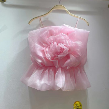 Xiaoxiangfeng french retro three-dimensional flower camisole