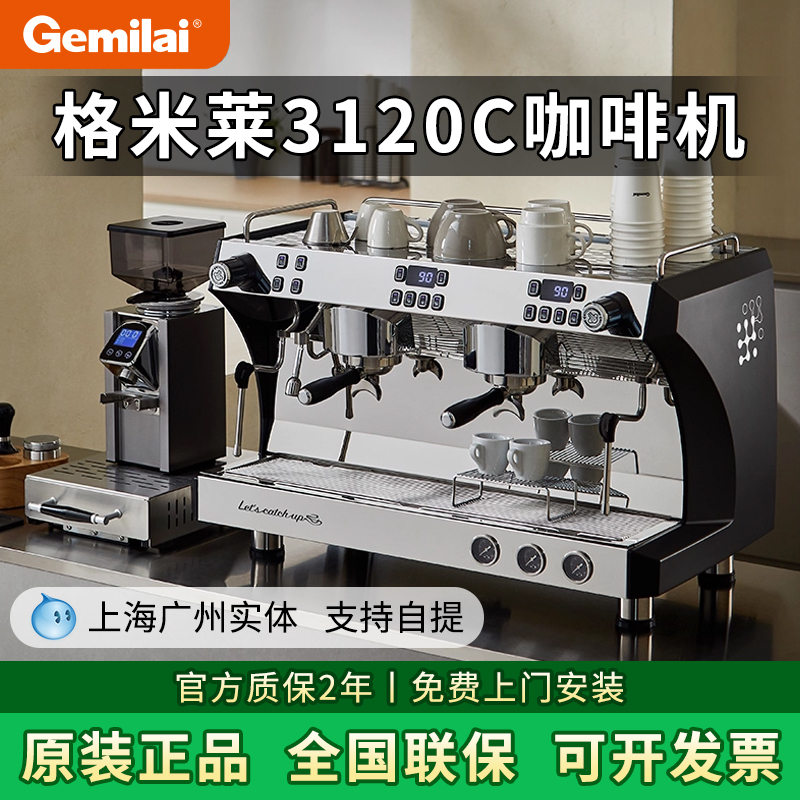 Gemile Coffee Machine Crm3120C Commercial Dual-Head Italian-Style Professional Multi-Boiler Coffee and Milk Tea Shop Large Steam
