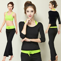 Yoga suit suit womens thin slim-fitting long-sleeved yoga suit three-piece modal autumn and winter fitness body practice suit