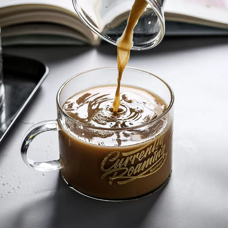 Креативная стеклянная чашка для письма с маркировкой, офисная чашка для чая, десертная чашка, чашка для овсяной каши на завтрак