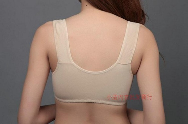 Mùa hè mỏng mảnh cotton trung niên cotton mẹ không có vòng thép phía trước khóa cô gái đồ lót kích thước lớn áo ngực cotton áo bra quây