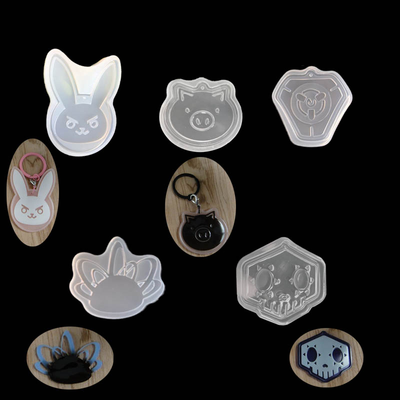 Crystal Epoxy DIY Handmade Trang sức Mặt dây chuyền Keychain Mặt dây chuyền Thỏ Pill Silicone Khuôn khuôn silicon