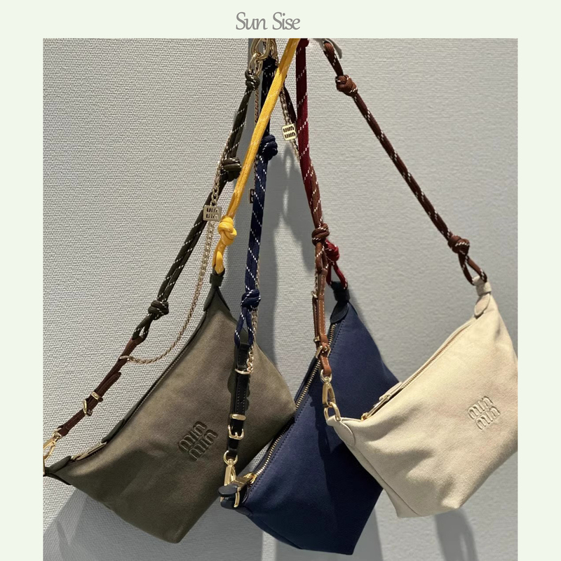 2026 Summer Miu New Color-Block Surf Rope Canvas Small Lunch Box Bag Commuting Versatile Tote Bag 2026 Summer Miu New Color-Block Surf Rope Canvas Small Lunch Box Bag Commuting Versatile Tote Bag