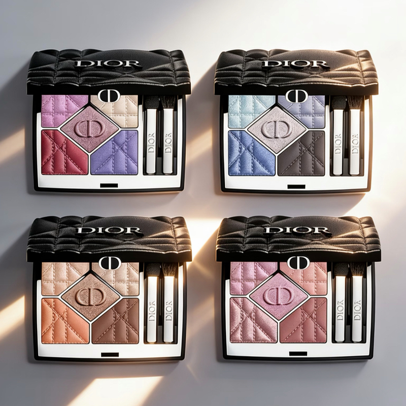 In-Stock Japan Dior 26 Spring/Summer Limited Edition Black Quilted Five-Color Eyeshadow 170 563 855 964