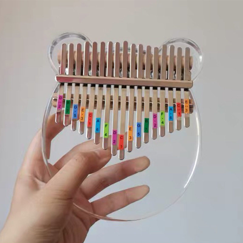 1721 thumb finger note with red green label with hand - piano sound sticker Kalimba keys