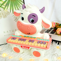 Childrens multifunctional early education educational electronic keyboard for beginners baby can play the little cute cow piano music toy gift