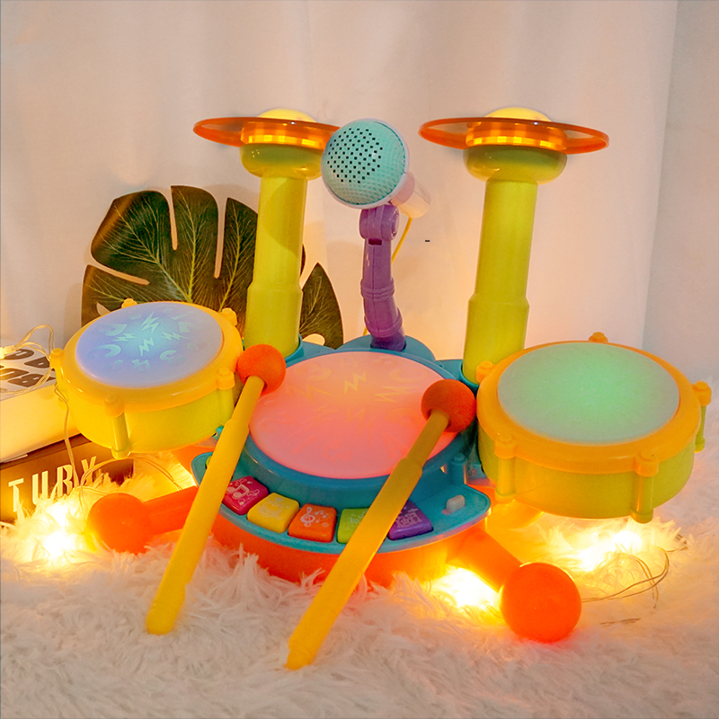 Kids Mini Drum Kit Beginner Introductory Boys Girls Baby Baby Enlightenment Drumming Instrument Toy 3 Years Old